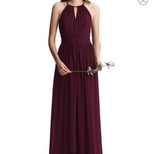 Levkoff Bridesmaid Dress Keyhole Chiffon A-Line Dress in Wine - size 10